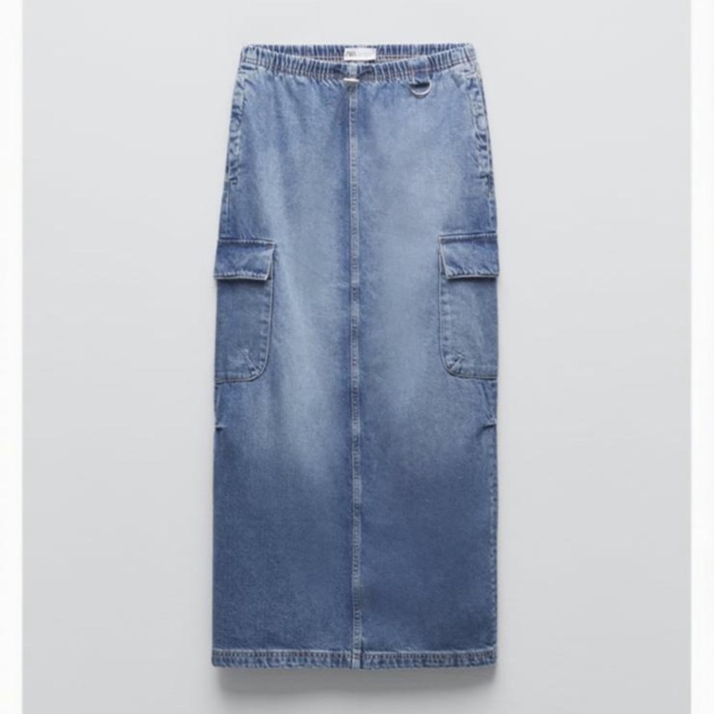 midi denim skirt